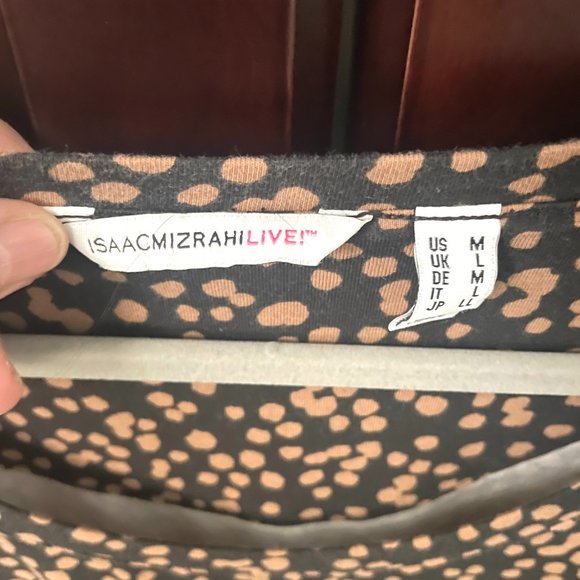 Isaac Mizrahi Live! Dot Printed Trapeze Hem Top - Picture 9 of 12